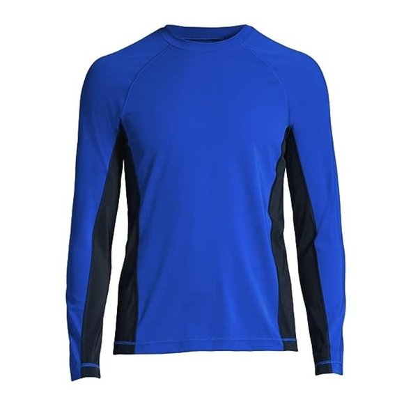 NWT Lands' End Men's Crew Neck Long Sleeve Rash Guard UPF 50 L $60 FLI155 - Picture 5 of 5